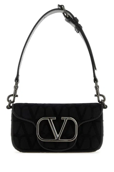 Valentino Garavani Toile Iconographe Mini Locã² Shoulder Bag In Nero