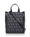 Valentino Toile Iconographe Tote Bag In Melange Denim