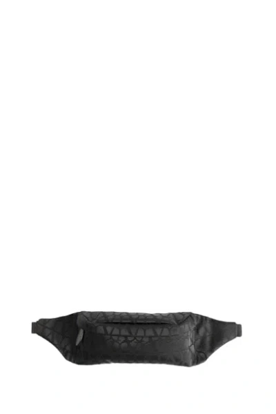 Valentino Garavani Toile Iconographe Nylon Belt Bag In Black