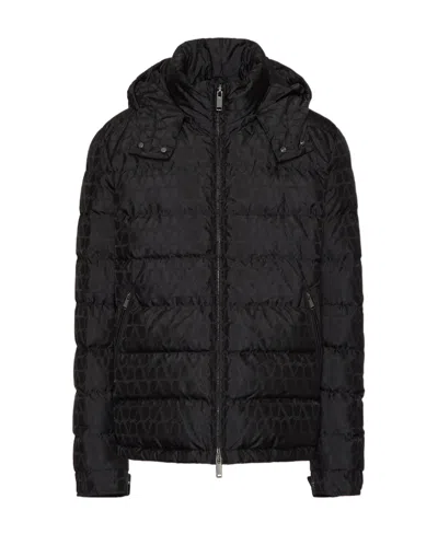 VALENTINO VALENTINO TOILE ICONOGRAPHE ZIP-UP PADDED DOWN JACKET