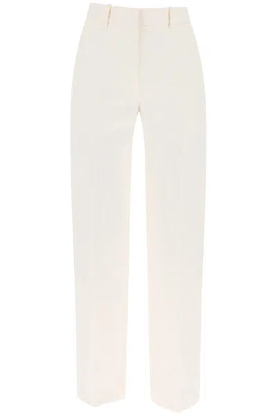 Valentino Toile Iconograph-jacquard Crepe Couture Trousers In White