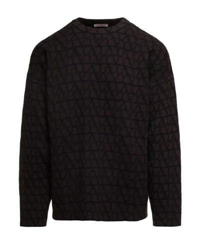 VALENTINO VALENTINO TOILE ICONOGRAPHE CREWNECK KNITTED JUMPER