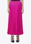 Valentino Iconographe Jacquard Pleated Midi Skirt In Pink