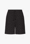 Valentino Toile Iconographe Cotton Bermuda Shorts In Black