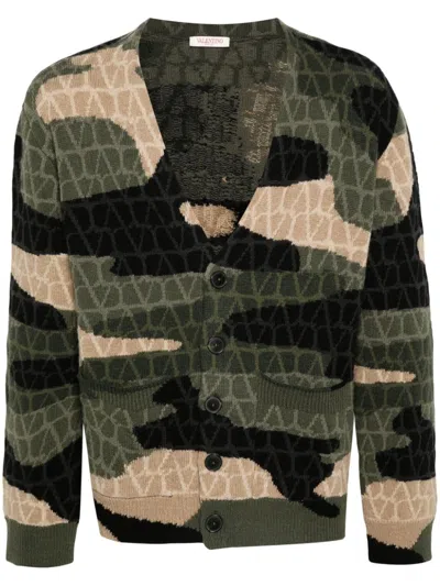Valentino Toile Iconographe-print Cardigan In Green