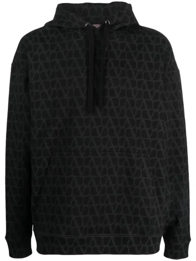 Valentino Toile Iconographe-print Cotton Hoodie In Black