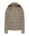 Valentino Down Jacket In Nylon With Toile Iconographe Print In Nude