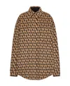 Valentino Brown Toile Iconographe Reversible Shirt In Nude
