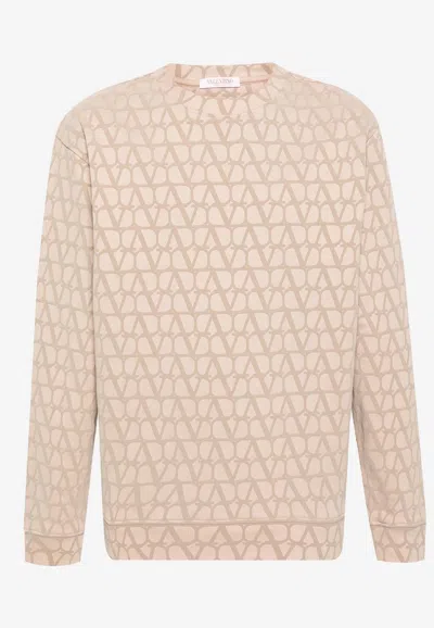 Valentino Toile Iconographe Print Sweatshirt In Beige