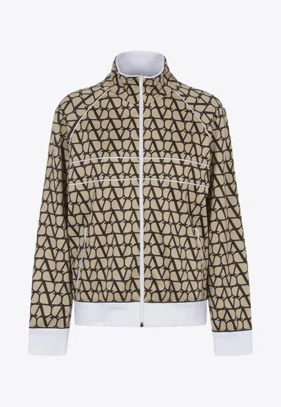 Valentino Toile Iconographe Print Zip-up Jackets In Beige