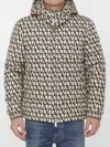 Valentino Down Jacket In Nylon With Toile Iconographe Print In Beige
