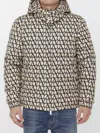 Valentino Down Jacket In Nylon With Toile Iconographe Print In Beige