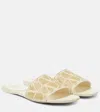 Valentino Sandalo Slide In Rafia Toile Iconographe In White
