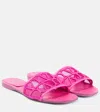Valentino Iconographe Canvas And Mesh Slides In Pink