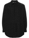 Valentino Men's Nylon Shirt Jacket With Toile Iconographe Print In Black