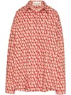 Valentino Faille Toile Iconographe Overshirt In Red