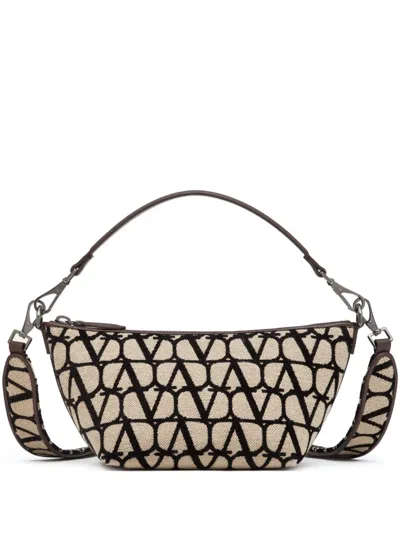 Valentino Garavani Toile Iconographe Vlogo Shoulder Bag In Black