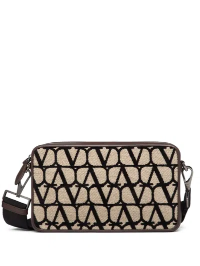 Valentino Garavani Toile Iconographe Shoulder Bag In Neutrals