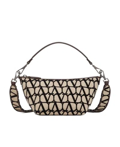 Valentino Garavani Toile Iconographe Clutch Bag In Neutrals