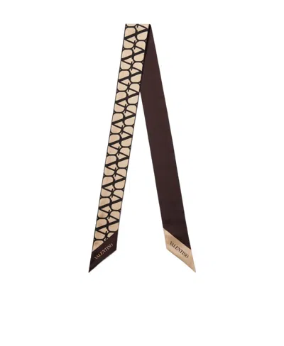 Valentino Toile Iconographe Silk Bandeau Scarf In Black