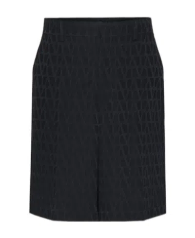 VALENTINO VALENTINO ALL-OVER LOGO PATTERNED BERMUDA SHORTS