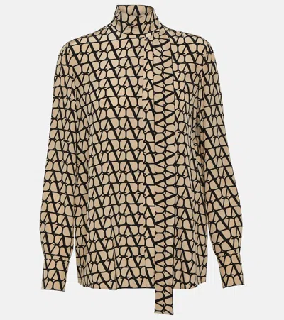 Valentino Toile Iconographe Silk Crêpe De Chine Blouse In Multi