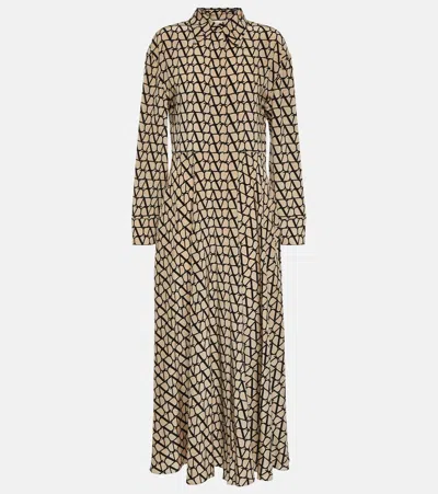 Valentino Toile Iconographe Silk Maxi Dress In Multicolor