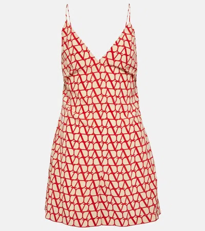 Valentino Toile Iconographe Silk Playsuit In Pink