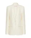 Valentino Single-breasted Blazer In Wool And Silk In White