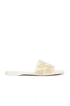Valentino Sandalo Slide In Rafia Toile Iconographe In Naturale & Ivory