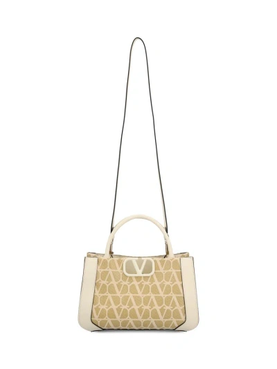 Valentino Garavani Valentino Toile Iconographe Small Top Handle Bag In Naturale/ivory