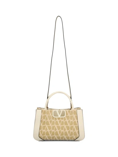 Valentino Garavani Valentino Toile Iconographe Small Top Handle Bag In Beige