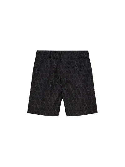 Valentino Toile Iconographe Swimshorts In St. Toile Iconograph Nero