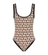 Valentino Iconographe Lycra Scoop Neck One-piece Swimsuit In Brown