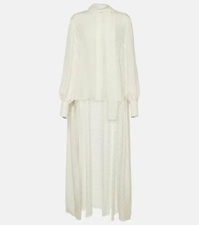 Valentino Toile Iconographe Tie-neck Silk Blouse In White
