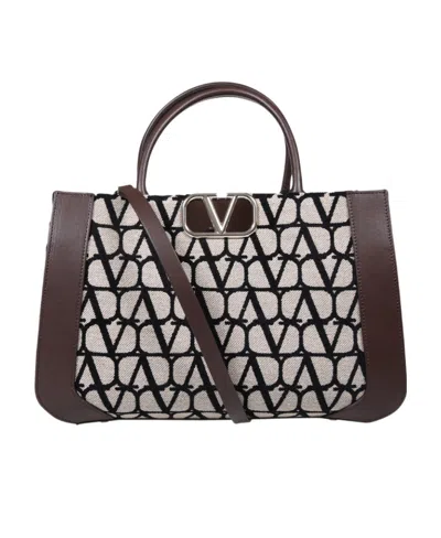 Valentino Garavani Toile Iconographe Tote Bag In Black