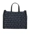 Valentino Garavani Light Blue Tote Bag With Toile Iconographe Motif In Denim Man In Black