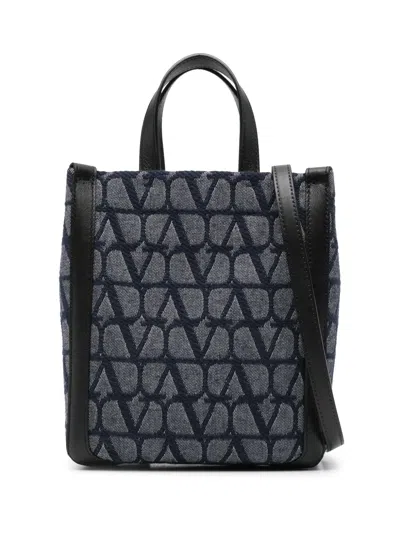Valentino Garavani Toile Iconographe Tote Bag In Melangedenimnero