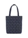 Valentino Toile Iconographe Tote Bag In Melange Denim