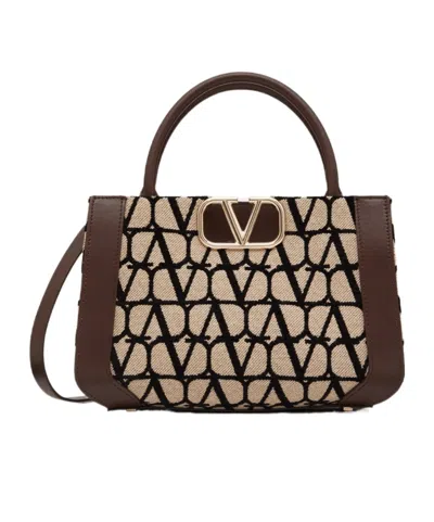 Valentino Garavani Toile Iconographe Tote Bag In Nude