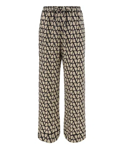 Valentino Toile Iconographe Trousers In Beige