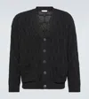 Valentino Textured Wool Cardigan With Embroidered Motif In Black