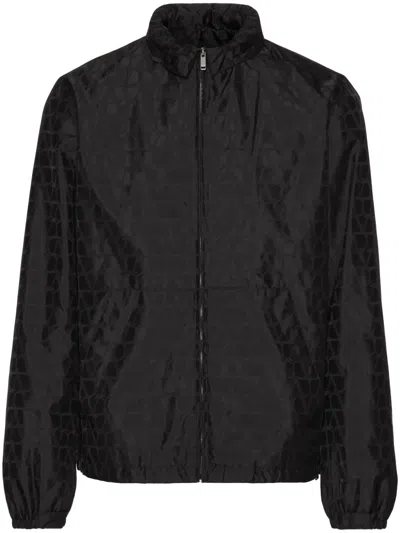 Valentino Windbreaker Iconographe Geometric Pattern In Black