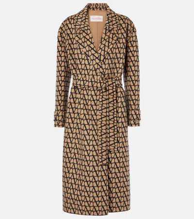 Valentino Toile Iconographe Wool And Silk Coat In Multicolor