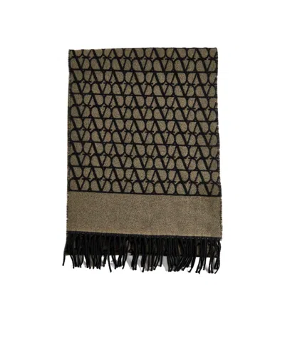 Valentino Toile Iconographe Wool-blend Scarf In Black