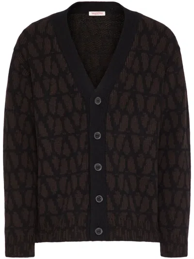 Valentino Vlogo Jacquard Cardigan In Multicolour