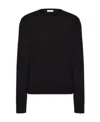 Valentino Cashmere Crewneck Jumper With Black Untitled Studs In Black