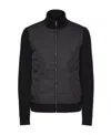 Valentino Wool Knit Jacket With Toile Iconographe Nylon Jacquard Front Panel In Black