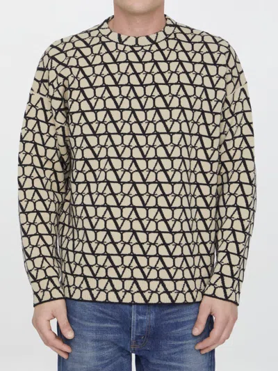 Valentino Toile Iconographe Wool Sweater In Multicolor