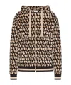 Valentino Toile Iconographe Zip-up Hoodie In Nude